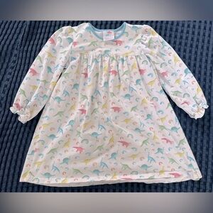 Stitchy Fish dinosaur rainbow long sleeve cotton play dress size 4t